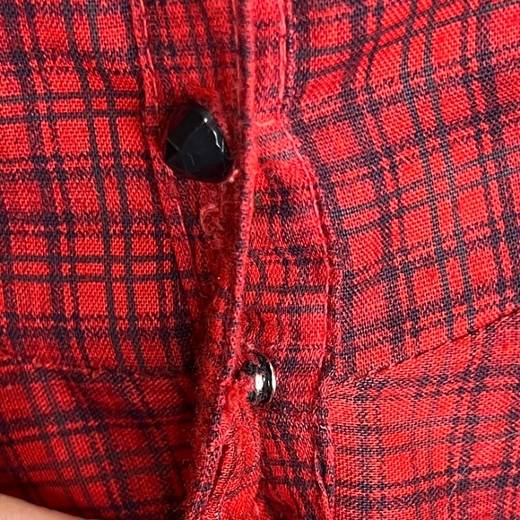 Elegant Red Plaid Prairie Long Dress - Picture 7 of 16